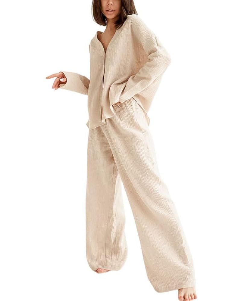  【COTTON LOUNGEWEAR SETUP】 Zando Women's Large Cotton Pajama Set, Comfy Short Sleeve
